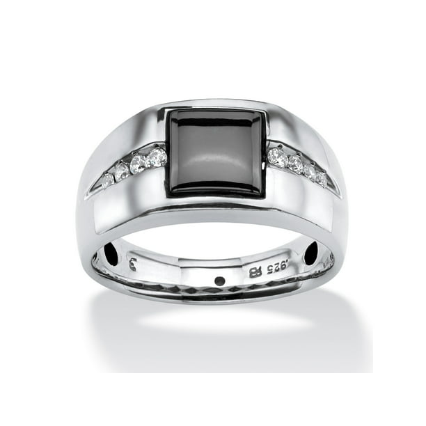 Genuine Hematite 925 Sterling Silver Men's Ring Heavy Signet Jewelry P1623
